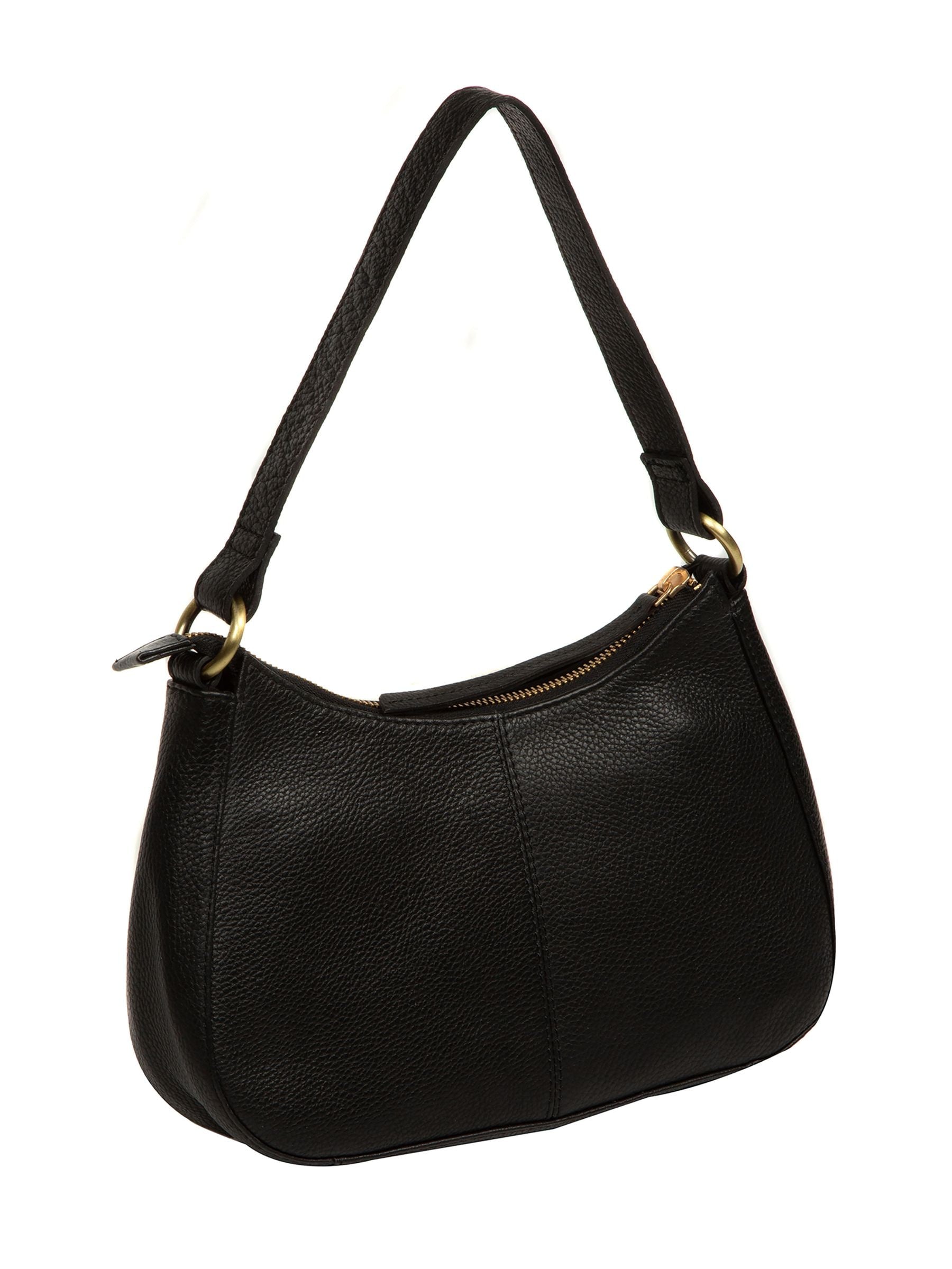 Pure Luxuries London Black Calista leather grab bag, imported from the UK