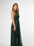 Cultured London black Isabetta leather clutch bag, imported from the UK