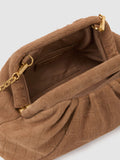 Reiss tan croc-embossed suede clutch bag, imported from the UK