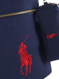 Polo Ralph Lauren blue logo canvas backpack 16.75 inch, UK version