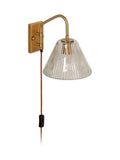 Nkuku antique brass Akoli glass wall lamp, UK version