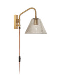 Nkuku antique brass Akoli glass wall lamp, UK version