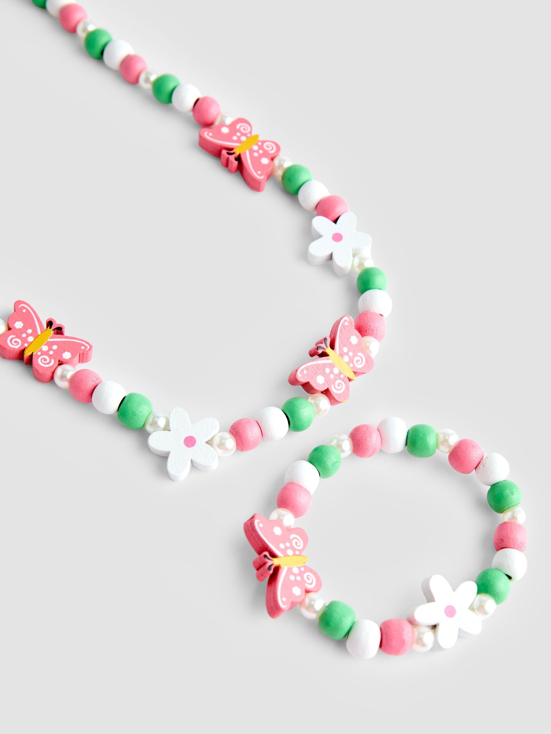 JoJo Maman Bébé light pink butterfly necklace set, UK version