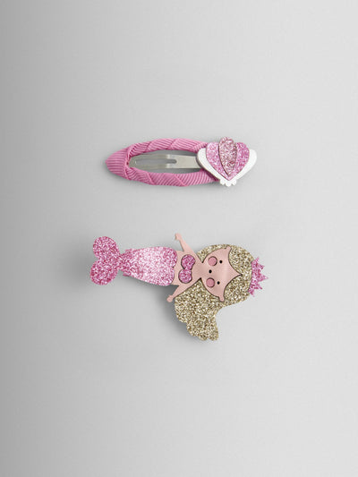 Next JoJo Maman Bébé Mid Pink 2-Pack Mermaid Hair Clips- Buy online at McGrocer
