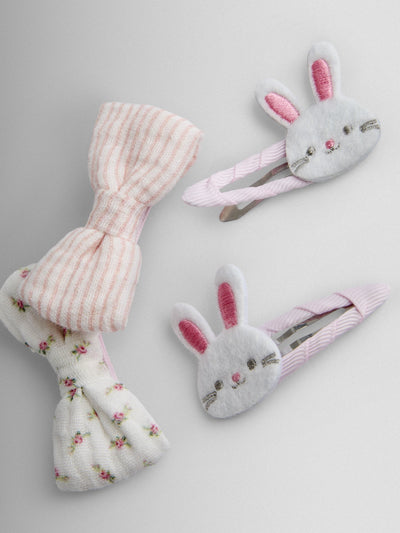Next JoJo Maman Bébé Light Pink Bunny Hair Clips 4-Pack- Buy online at McGrocer