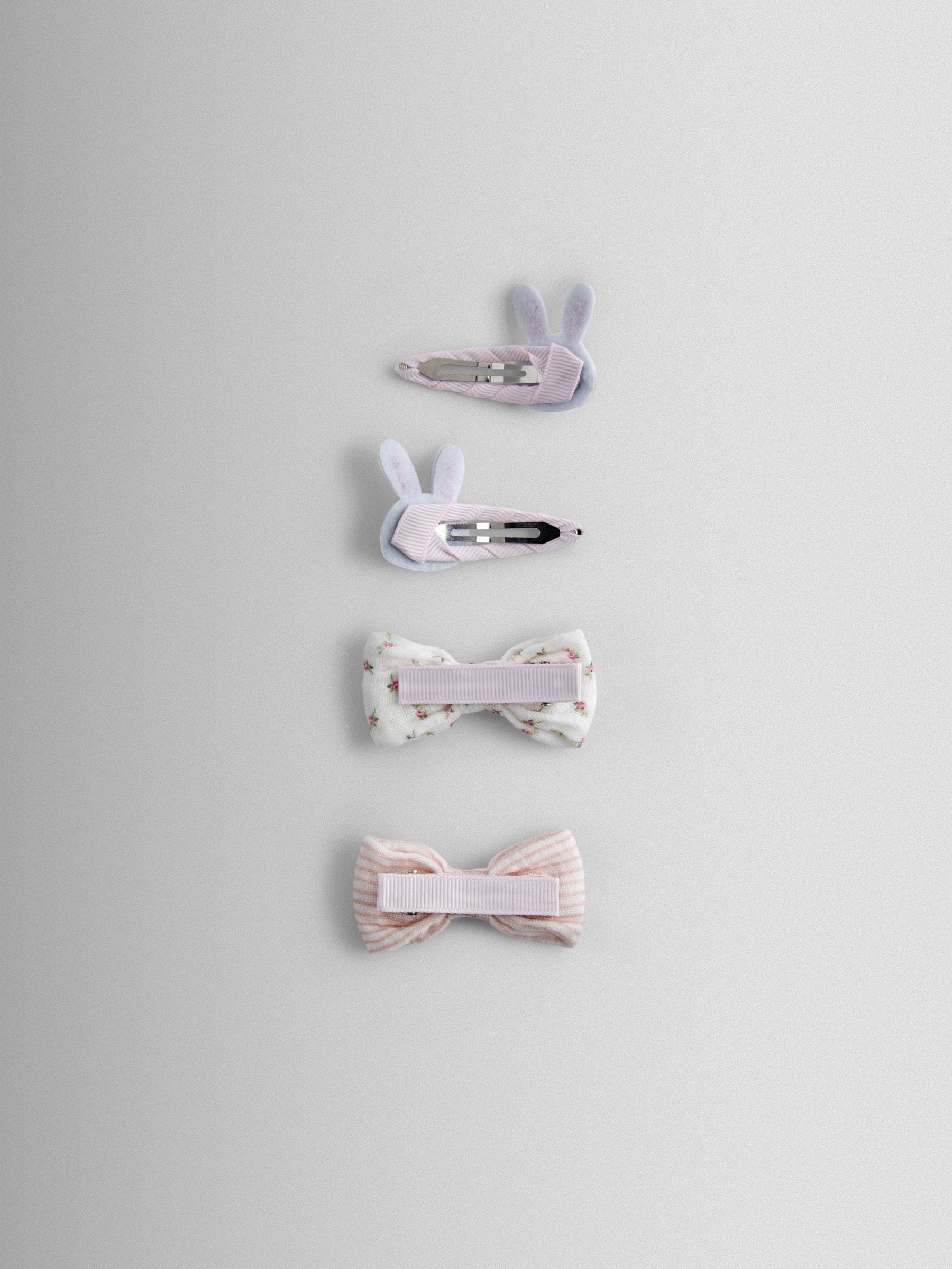 JoJo Maman Bébé light pink bunny hair clips 4-pack, UK version