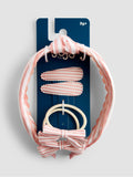 JoJo Maman Bébé hair accessories set light pink stripe, imported from the UK