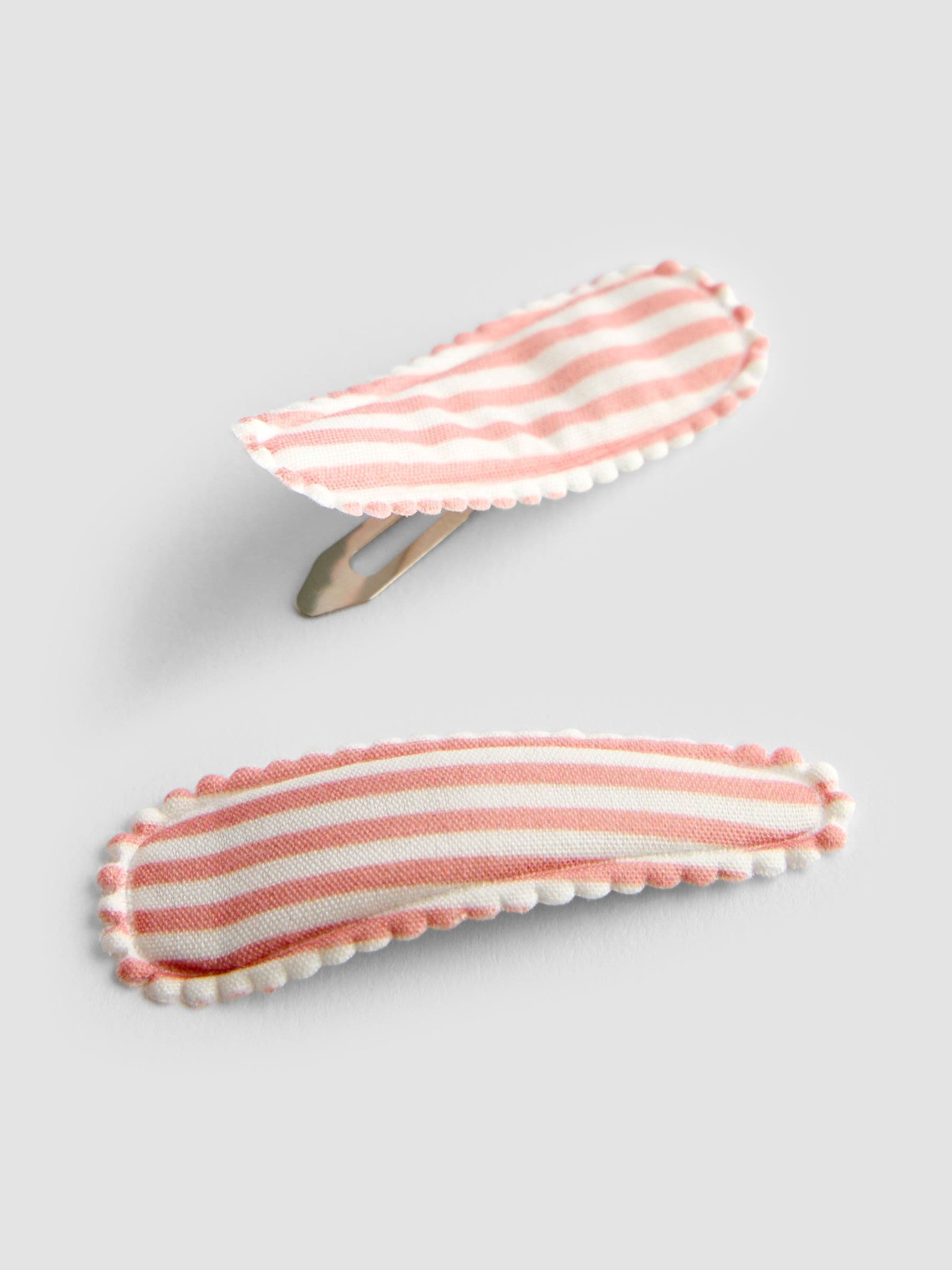 JoJo Maman Bébé hair accessories set light pink stripe, imported from the UK