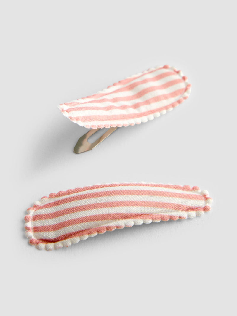 JoJo Maman Bébé hair accessories set light pink stripe, imported from the UK