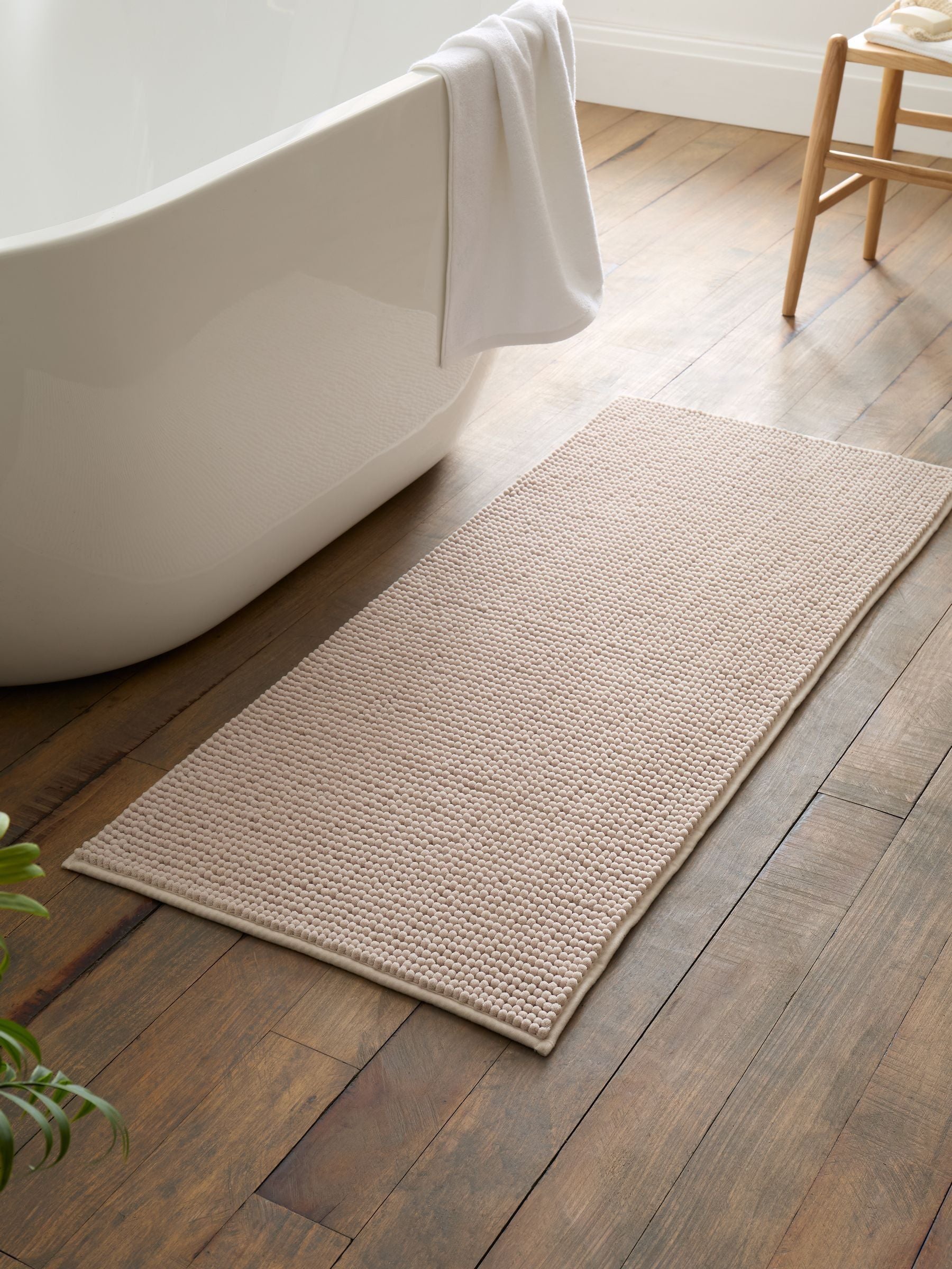 Catherine Lansfield Sage Green Bobble Long Bath Mat Runner 50x120cm