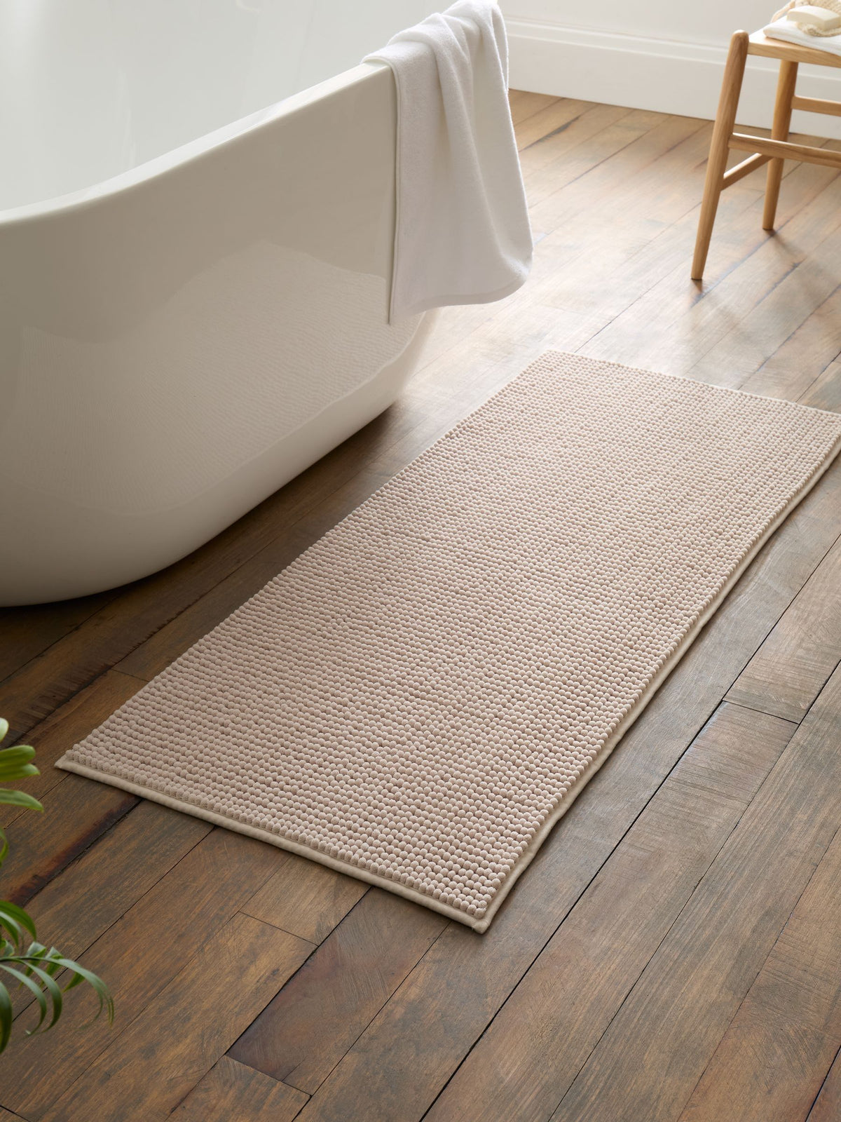 Catherine Lansfield Sage Green Bobble Long Bath Mat Runner 50x120cm