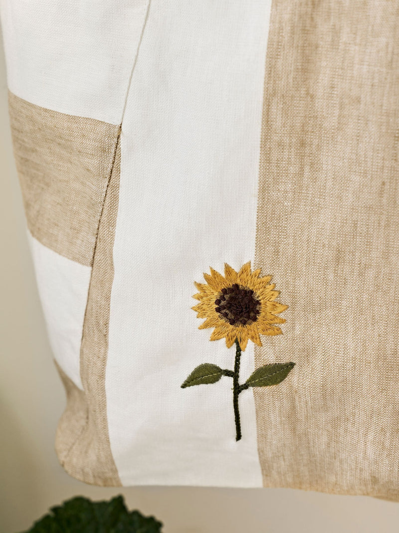 Sophie Allport Sand Yellow Sunflower Linen Tote Bag, UK version