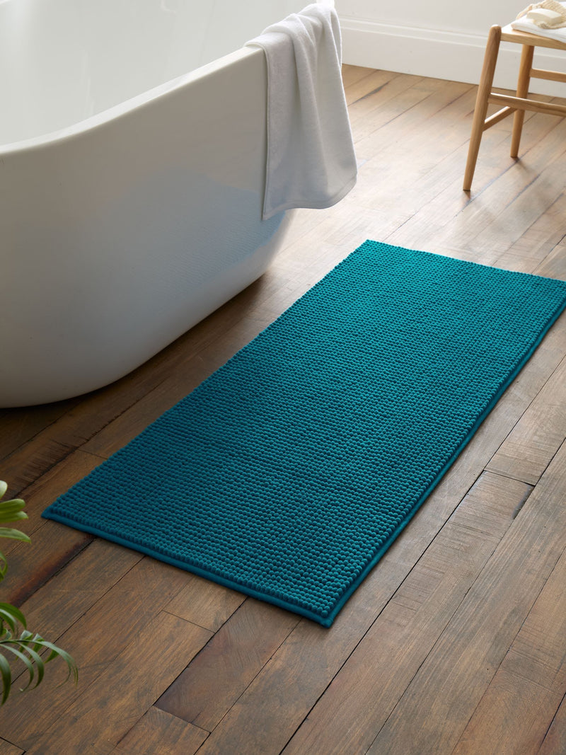 Catherine Lansfield Sage Green Bobble Long Bath Mat Runner 50x120cm