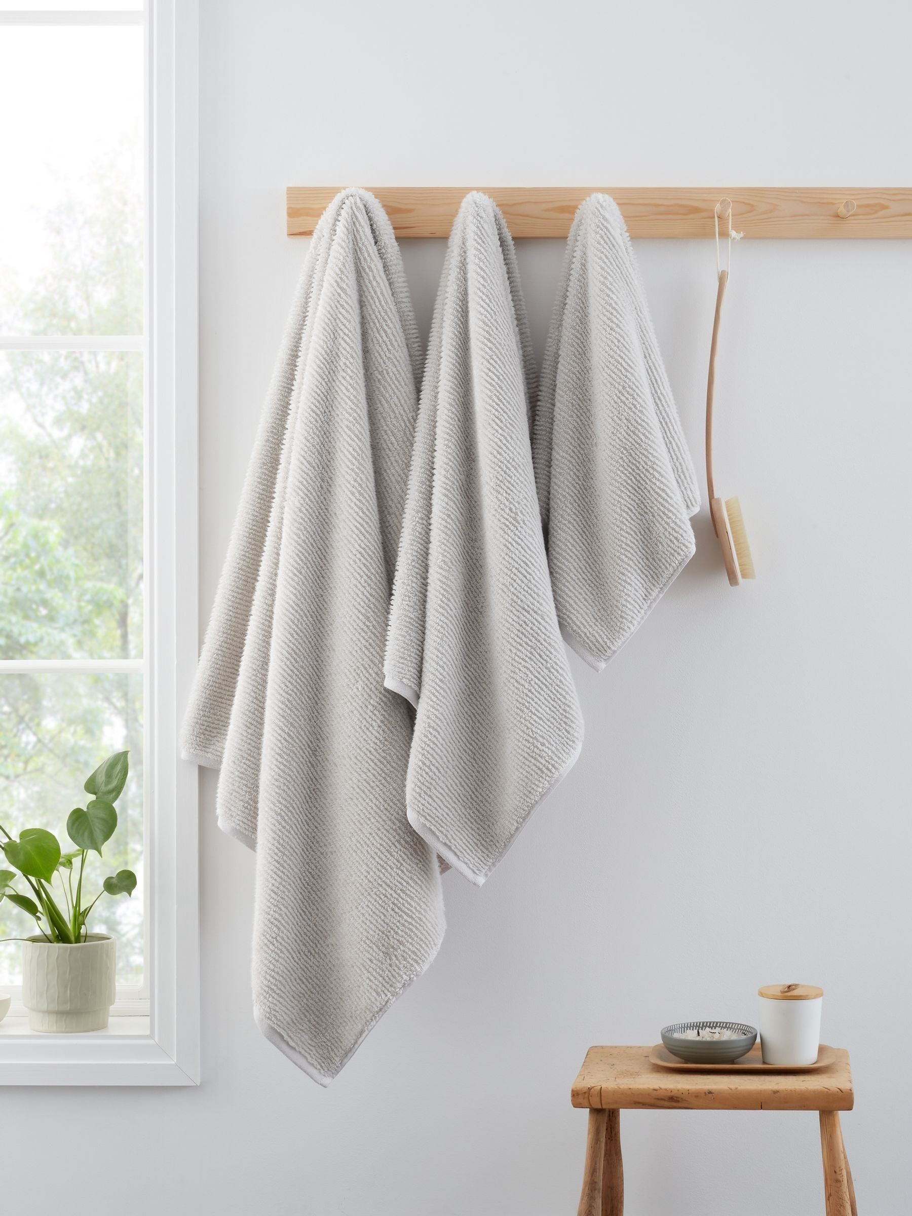 Bianca silver grey zero twist Turkish cotton spa towel (British brand)