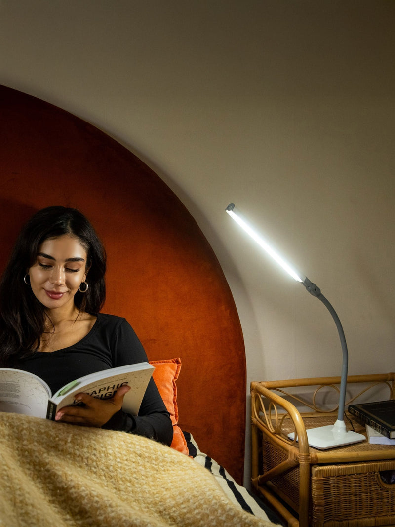 Daylight Company white UnoPro table lamp - British product