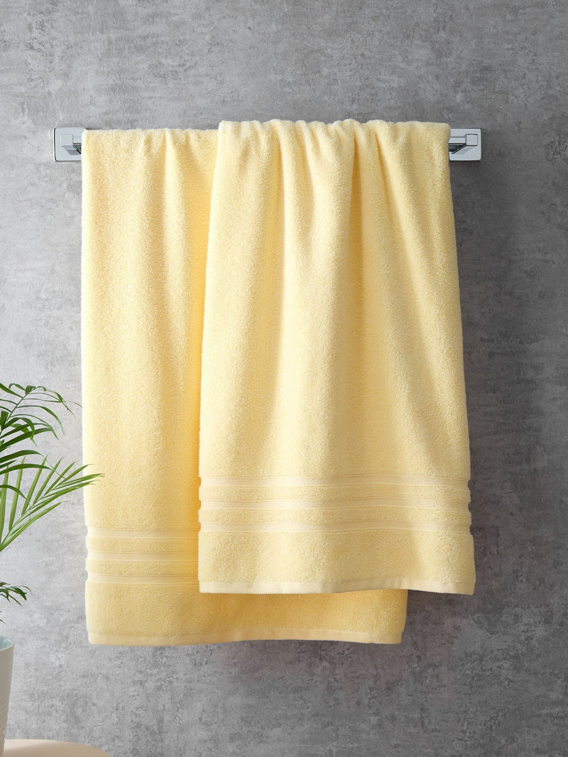 Catherine Lansfield yellow bath sheet towels set of 2 (British brand)