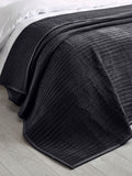 Catherine Lansfield black velvet pinsonic quilted bedspread 220x220cm, UK version