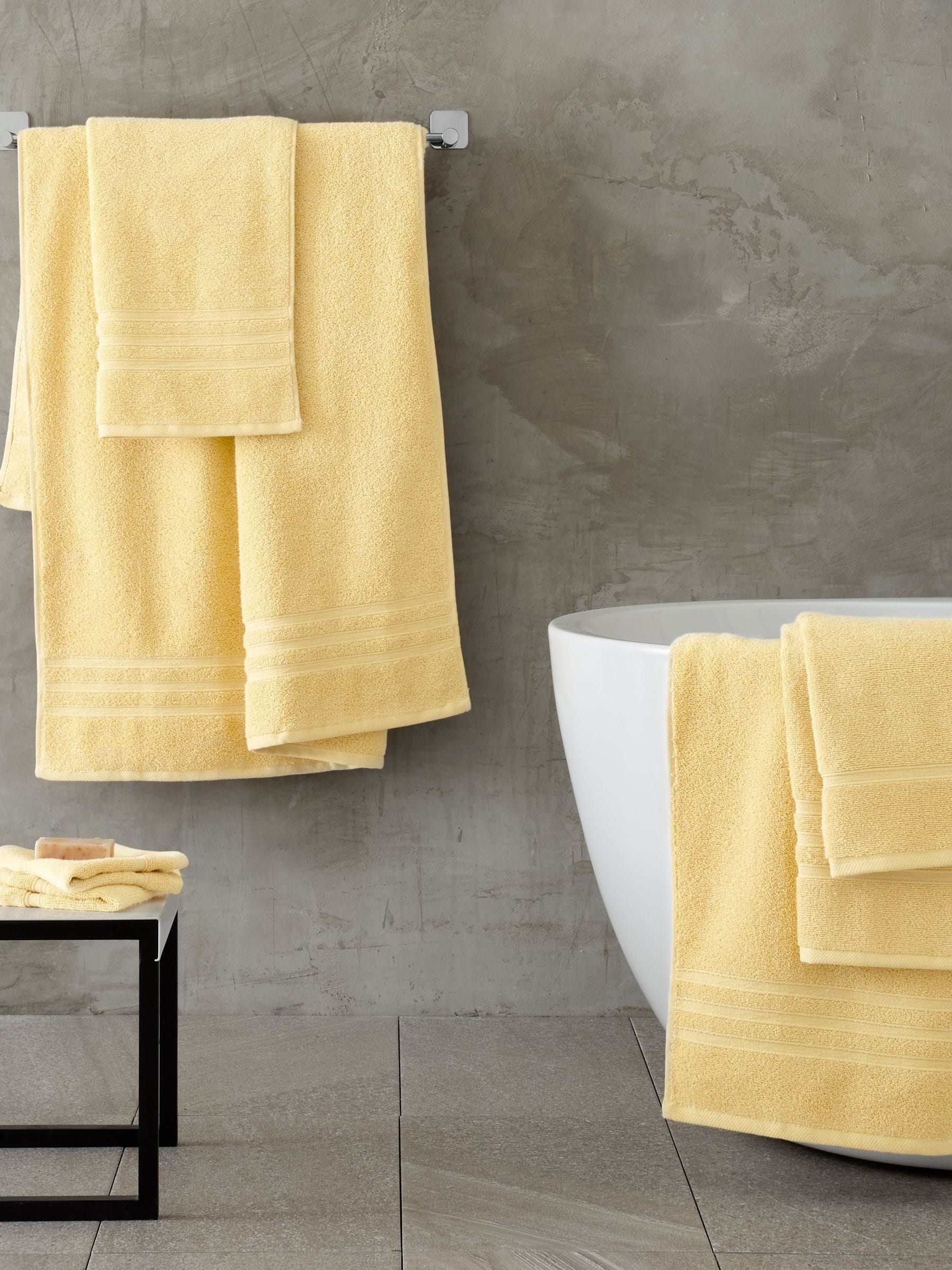 Catherine Lansfield 6 Piece Charcoal Grey Zero Twist 100% Cotton Towel Set