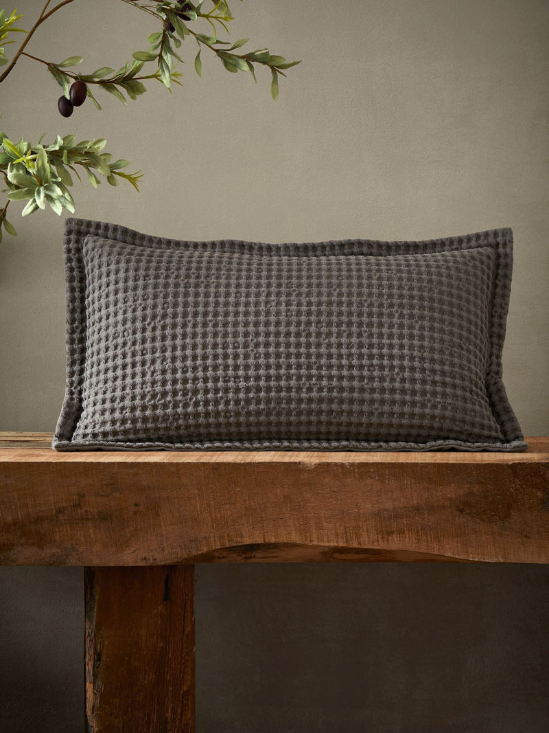Pineapple Elephant Grey Jaipur Chunky Waffle Cotton Cushion