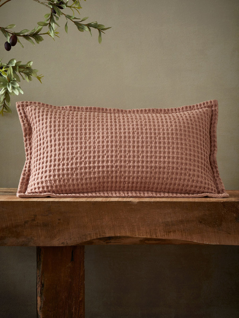 Pineapple Elephant Pink Jaipur Chunky Waffle Cotton Cushion