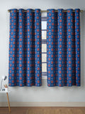 Catherine Lansfield blue stars and check reversible curtains 168x183cm, UK version
