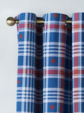 Catherine Lansfield blue stars and check reversible curtains 168x183cm, UK version