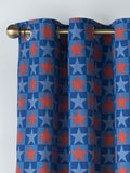 Catherine Lansfield blue stars and check reversible curtains 168x183cm, UK version