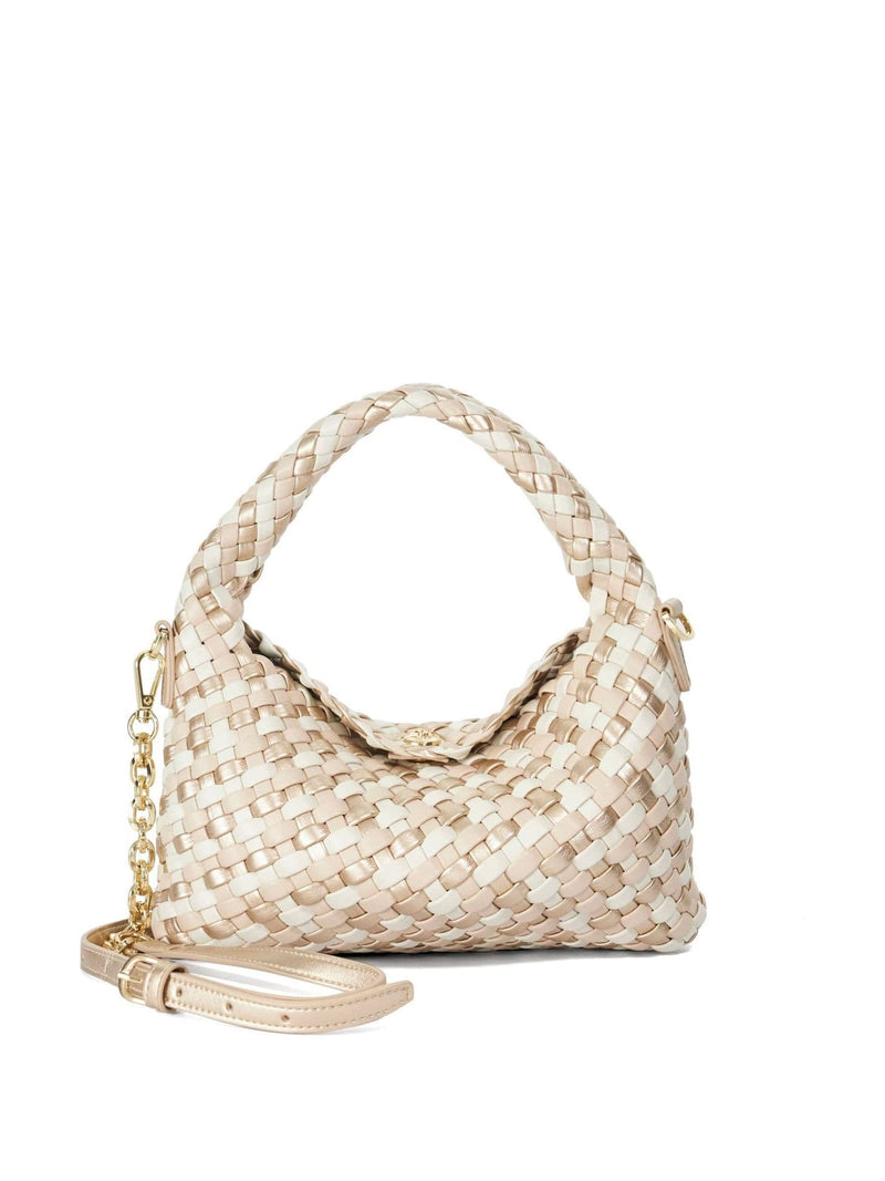 Dune London Dark Brown Dinky Deliberate Mini Woven Slouch Bag