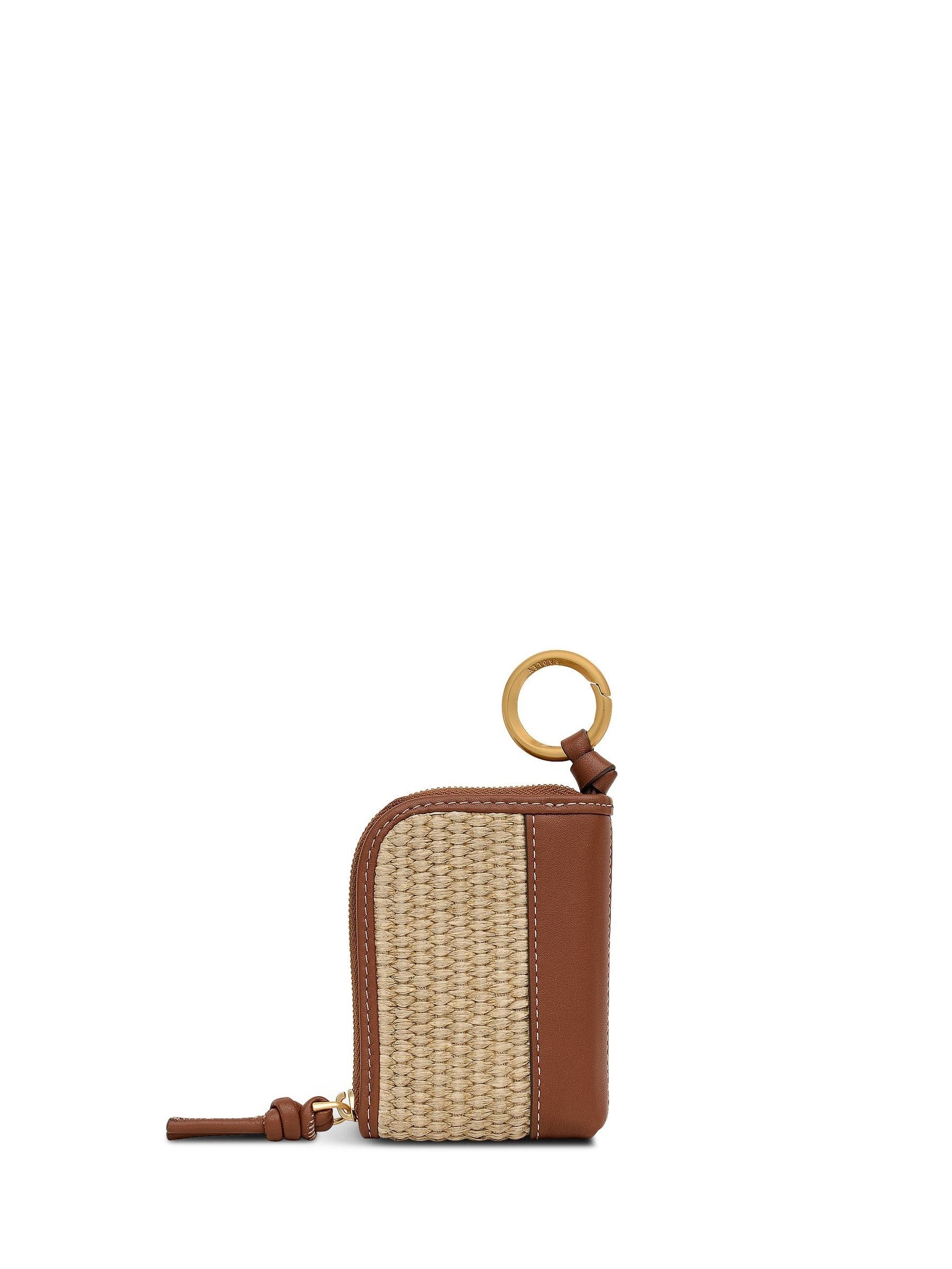 Radley Golden Lane raffia bag charm (British brand)