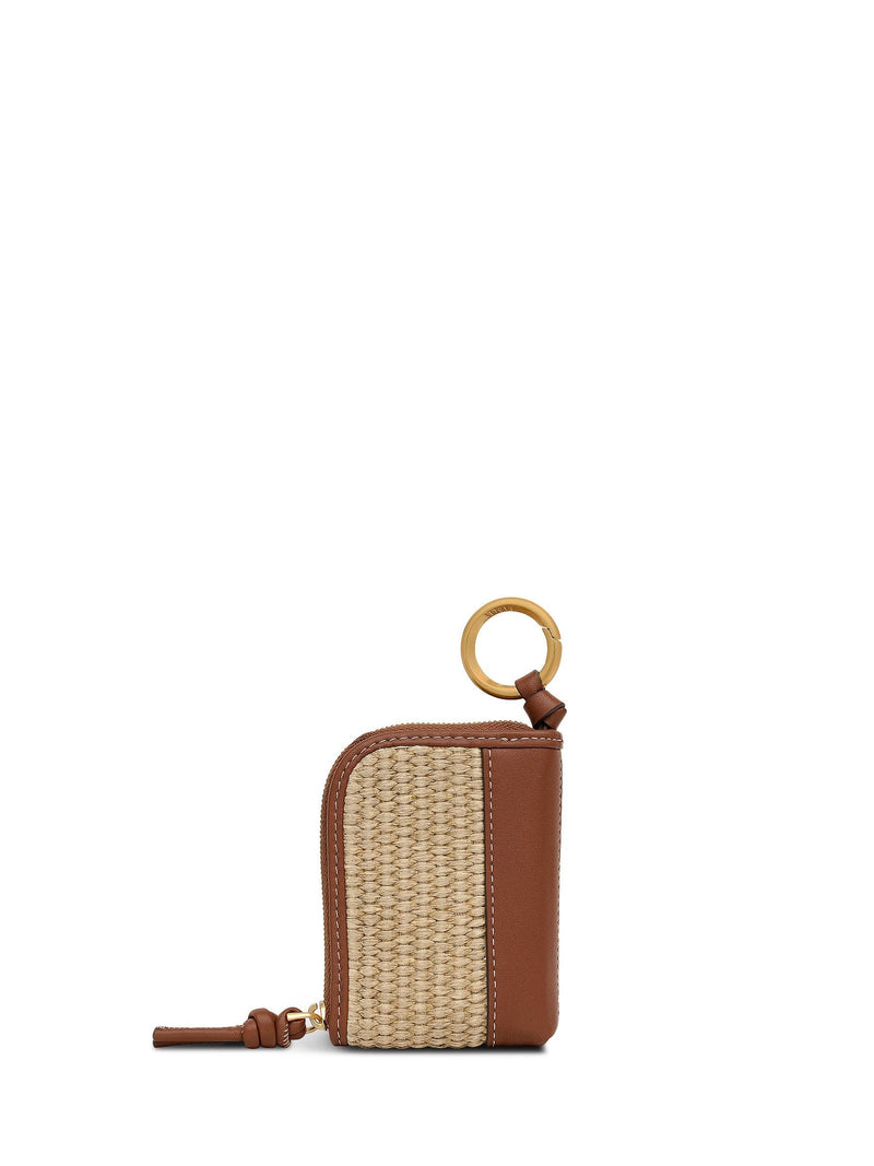 Radley Golden Lane raffia bag charm (British brand)