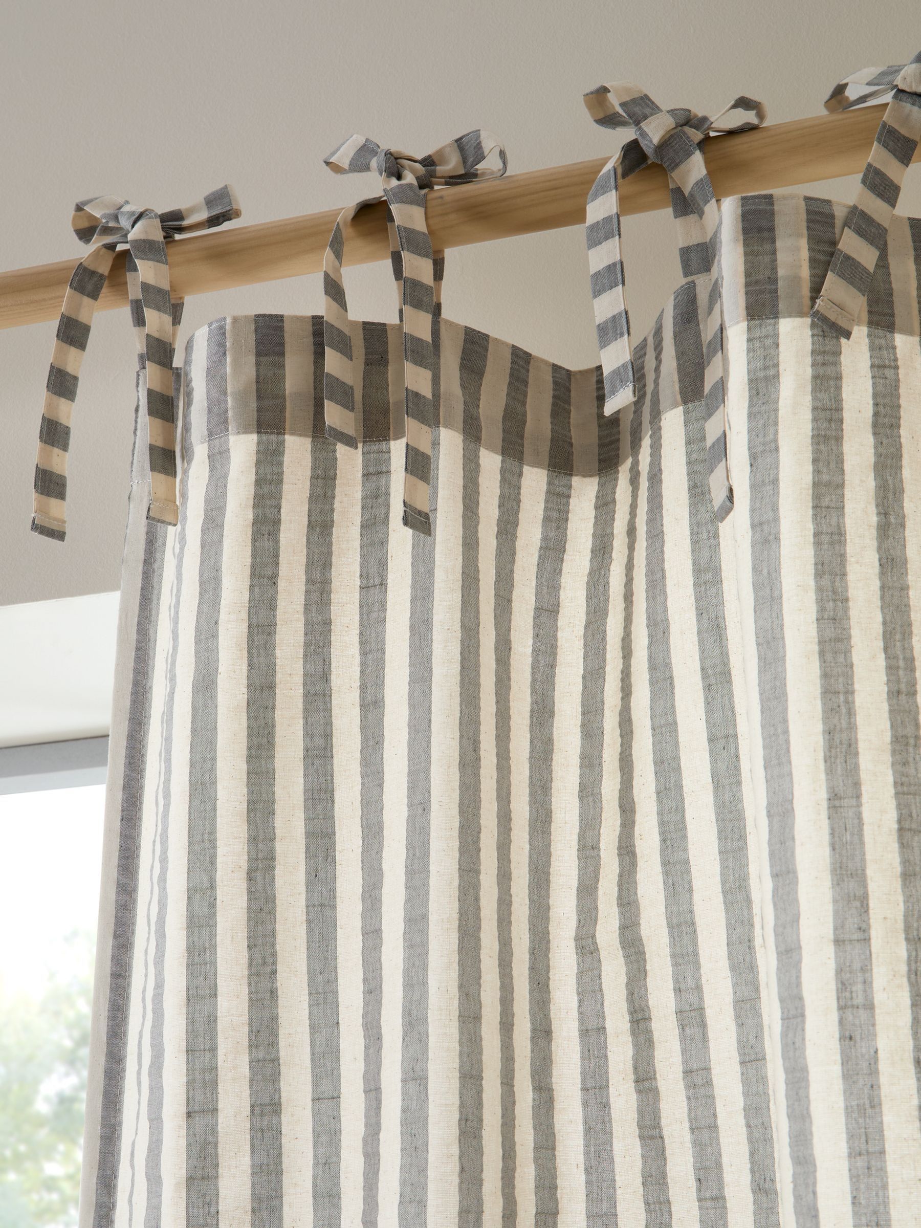 Pineapple Elephant yarn dyed stripe voile curtains panel (British brand)