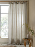 Pineapple Elephant yarn dyed stripe voile curtains panel (British brand)
