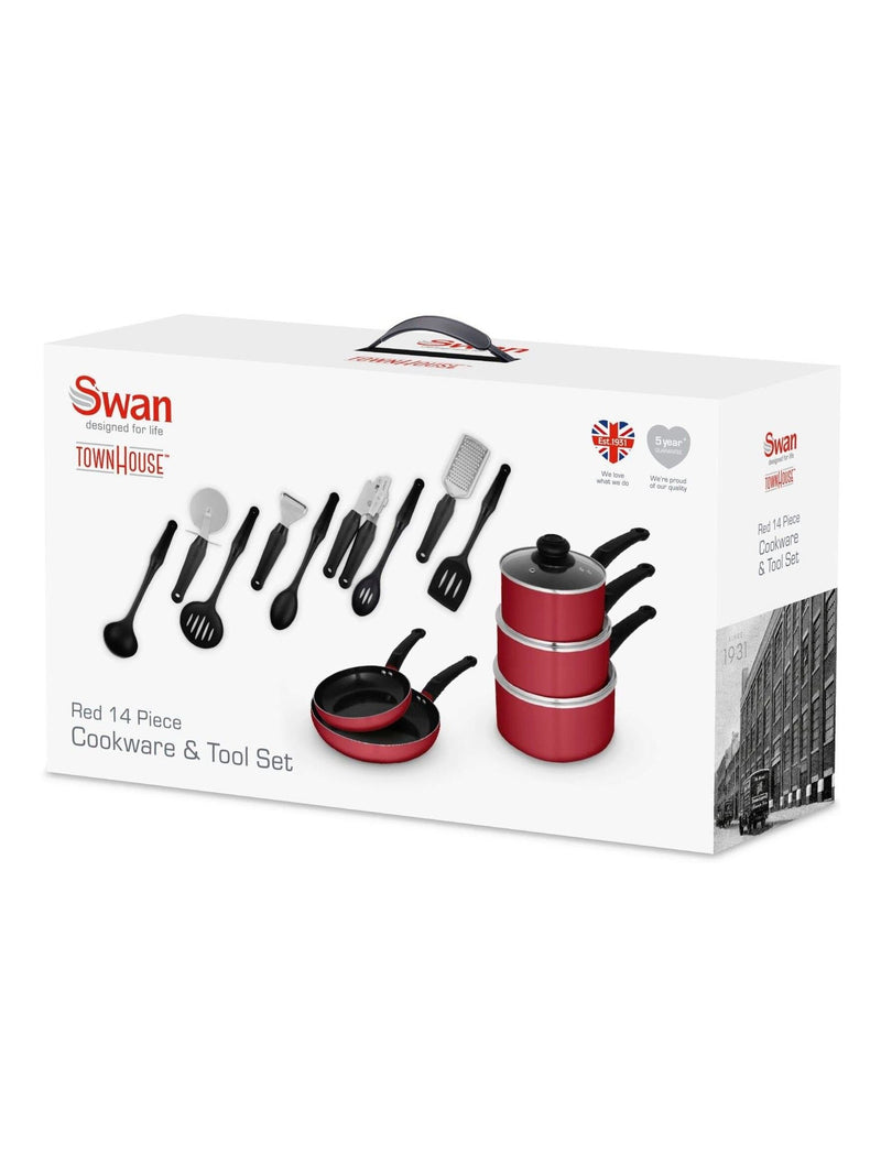 Swan 14-piece cookware and tool set (British brand)