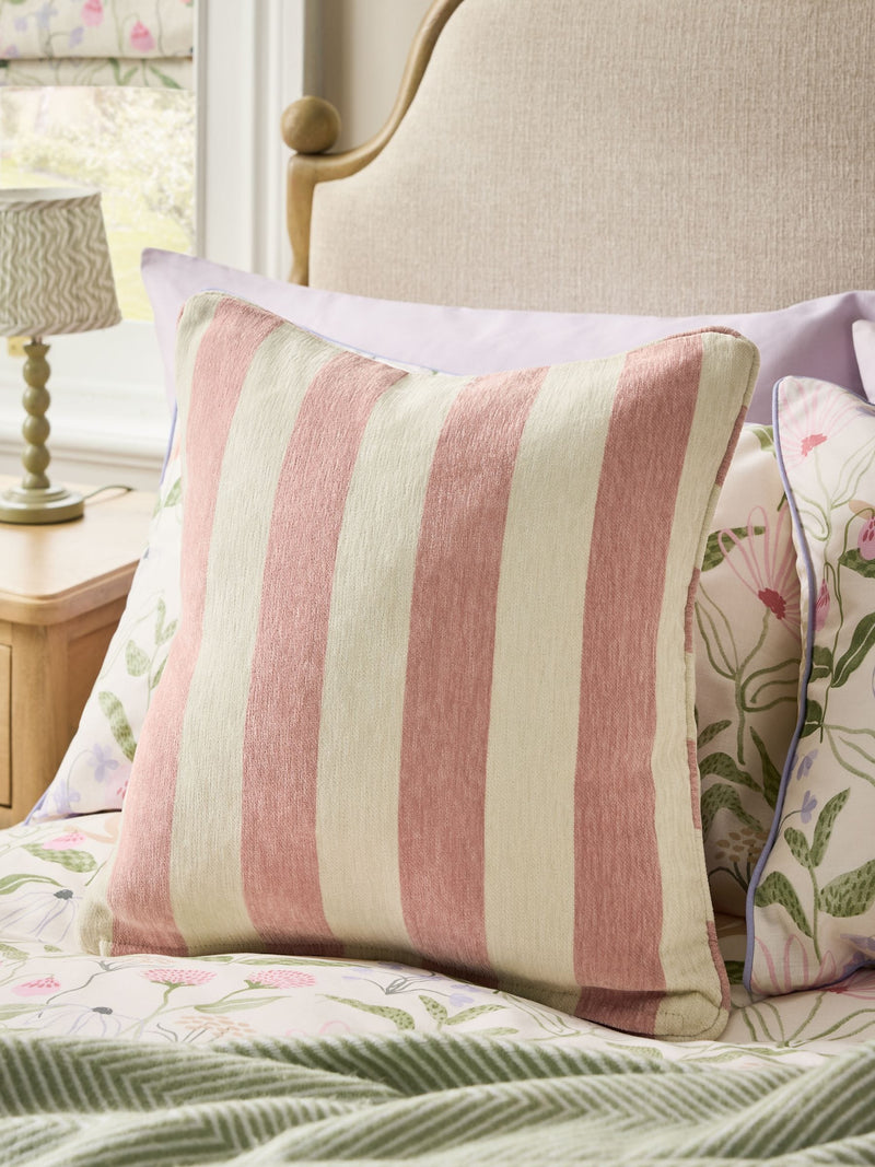 Chenille Stripe Cushion Sage Green 50 x 50cm