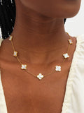Jon Richard mother of pearl clover necklace 16 inch, UK version