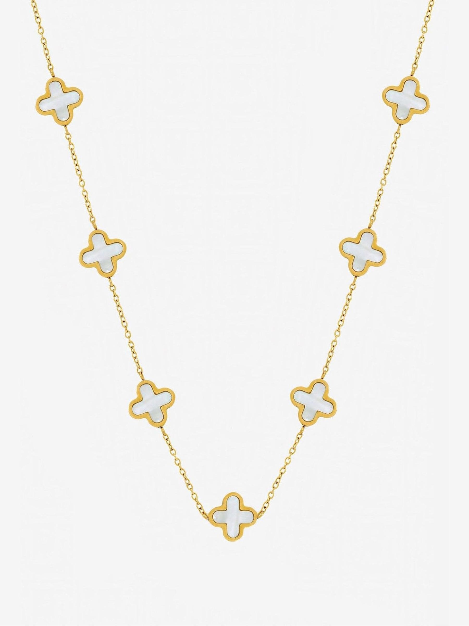 Jon Richard mother of pearl clover necklace 16 inch, UK version