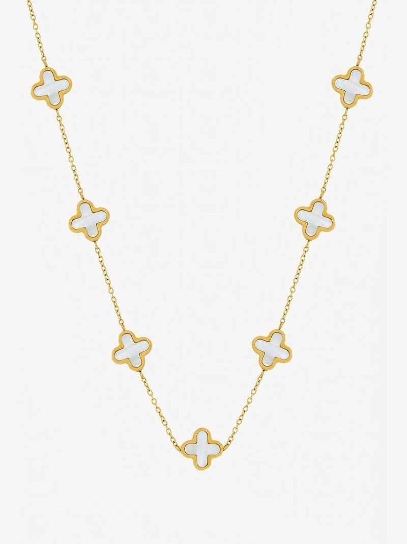 Jon Richard mother of pearl clover necklace 16 inch, UK version