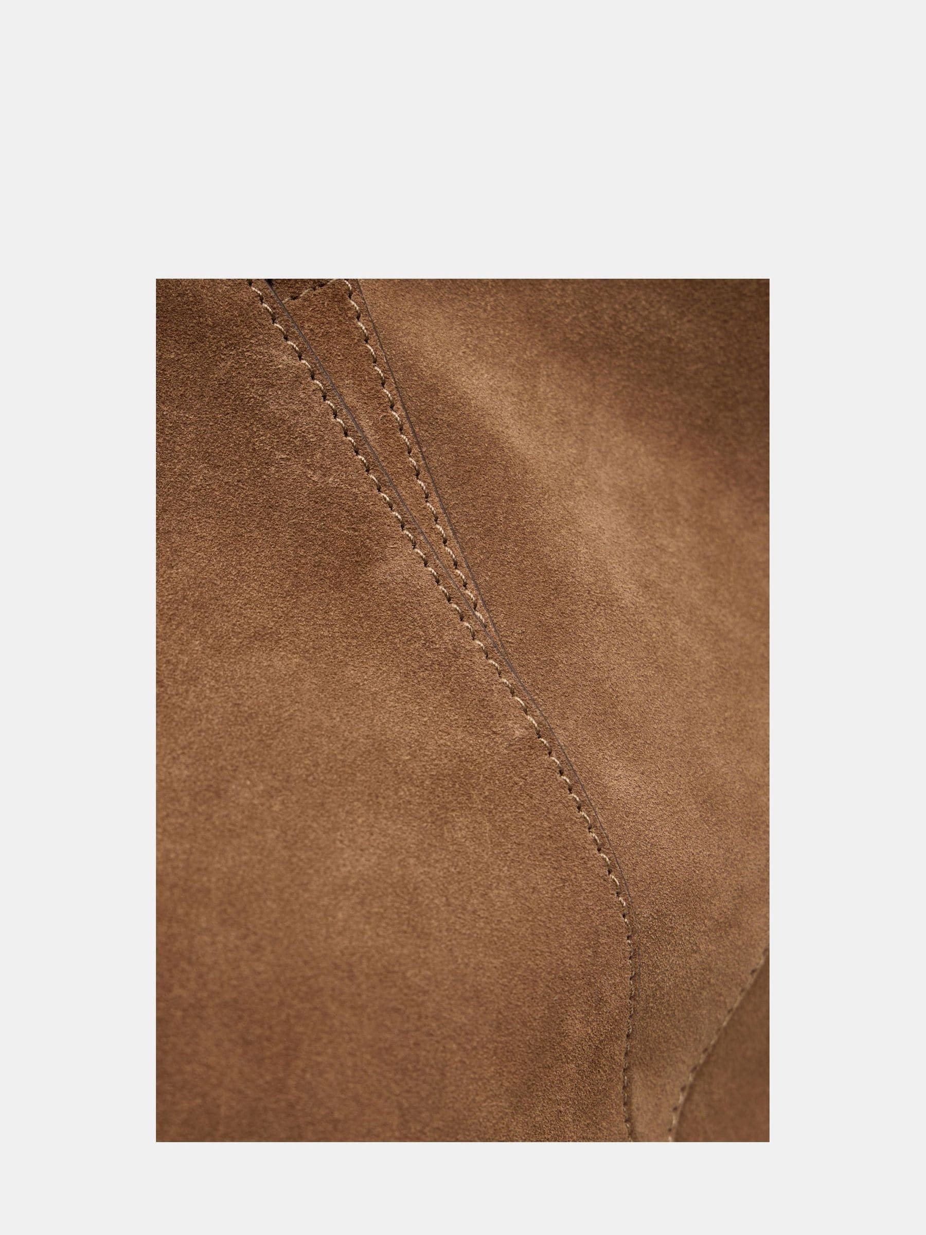 Hush brown suede panel tote bag by British brand, UK version