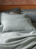 Secret Linen Store sage waffle cotton throw 260x230cm, imported from the UK