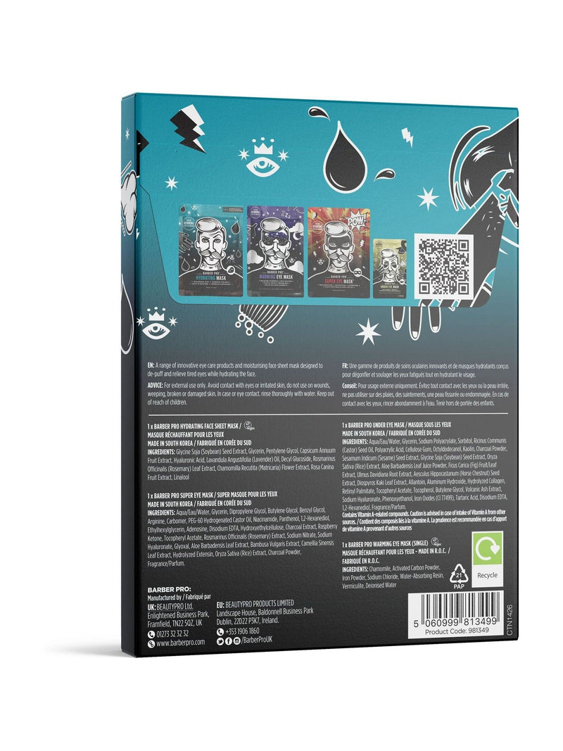 BARBER PRO face and eye revival kit skincare set (British brand)