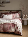 Secret Linen Store olive gingham brushed cotton pillowcase standard, UK version