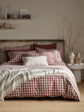 Secret Linen Store olive gingham brushed cotton pillowcase standard, UK version