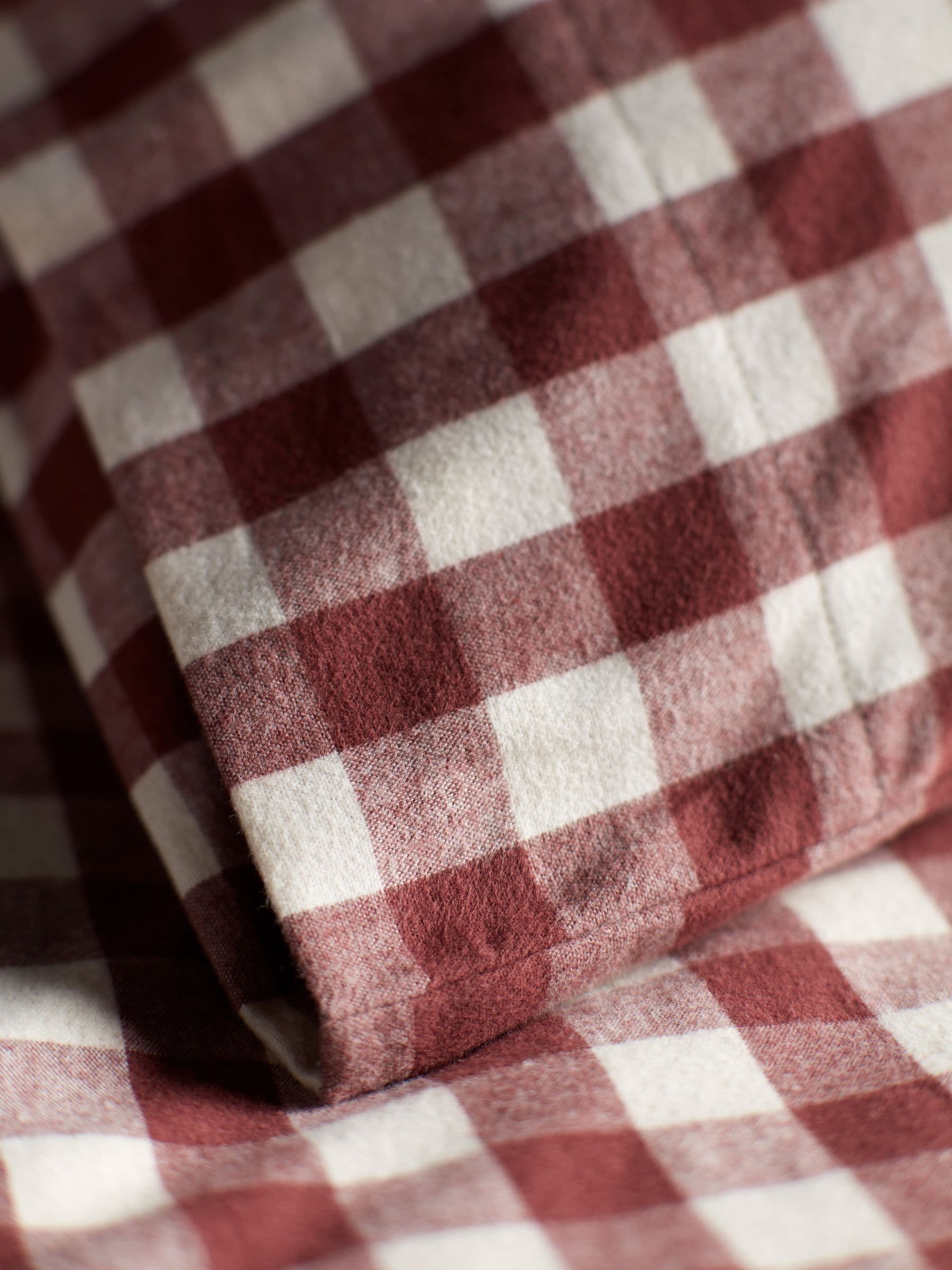 Secret Linen Store olive gingham brushed cotton pillowcase standard, UK version