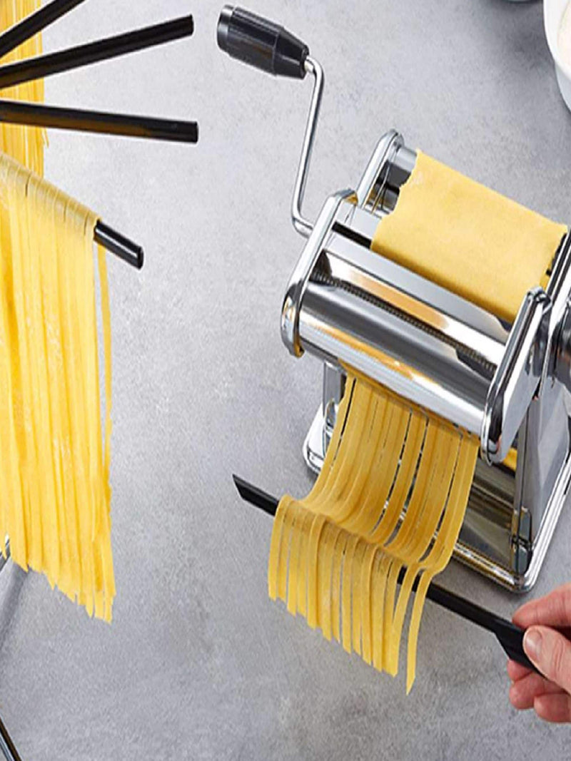 GEFU pasta dryer with foldable arms and integrated transfer rod, UK version