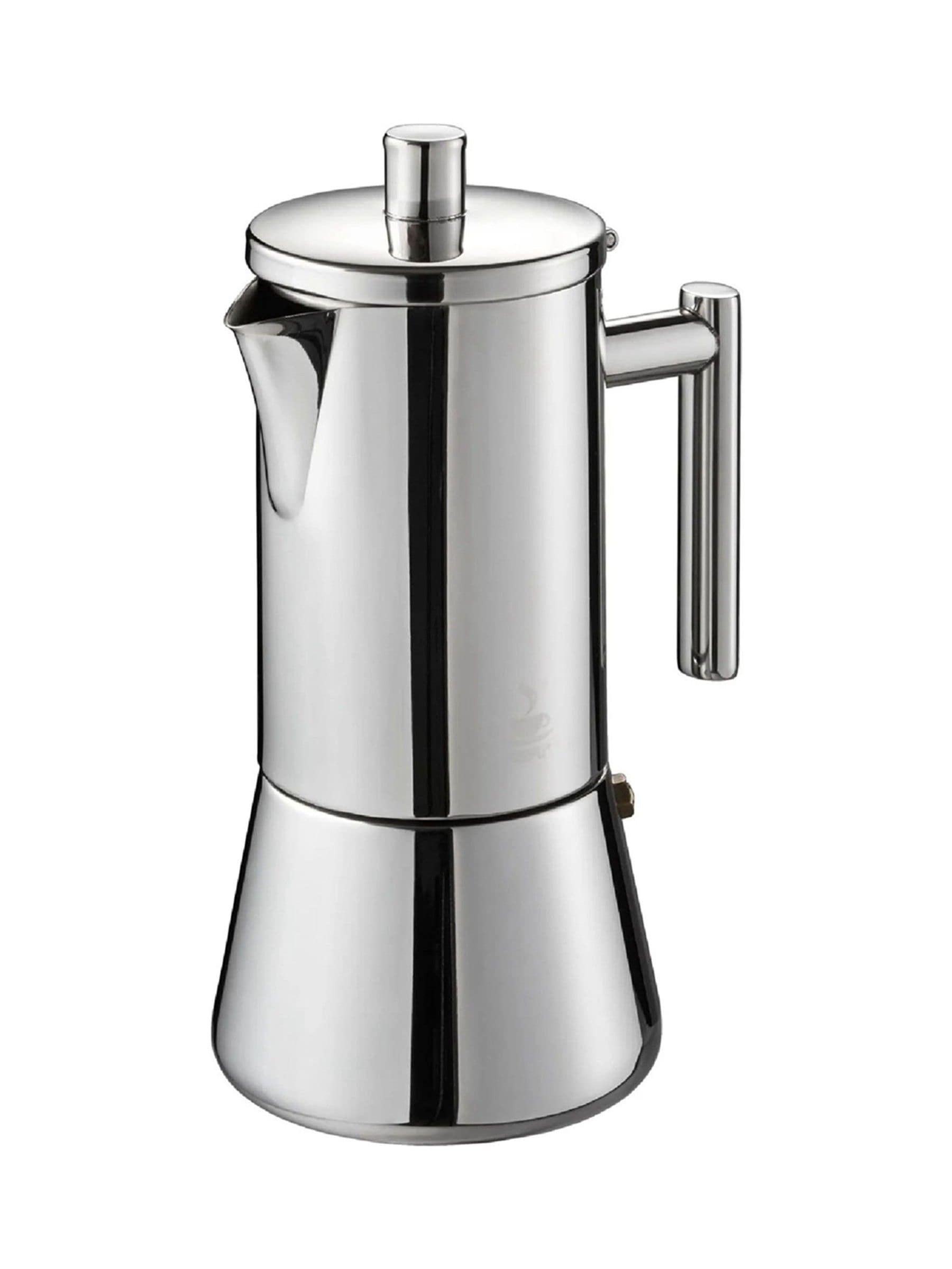 GEFU Silver Nando 4-cup espresso maker stainless steel (British brand)