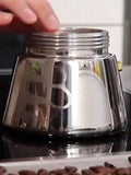 GEFU Silver Nando 4-cup espresso maker stainless steel (British brand)