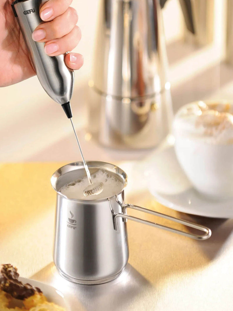 GEFU Silver Claudio frothing jug, UK version