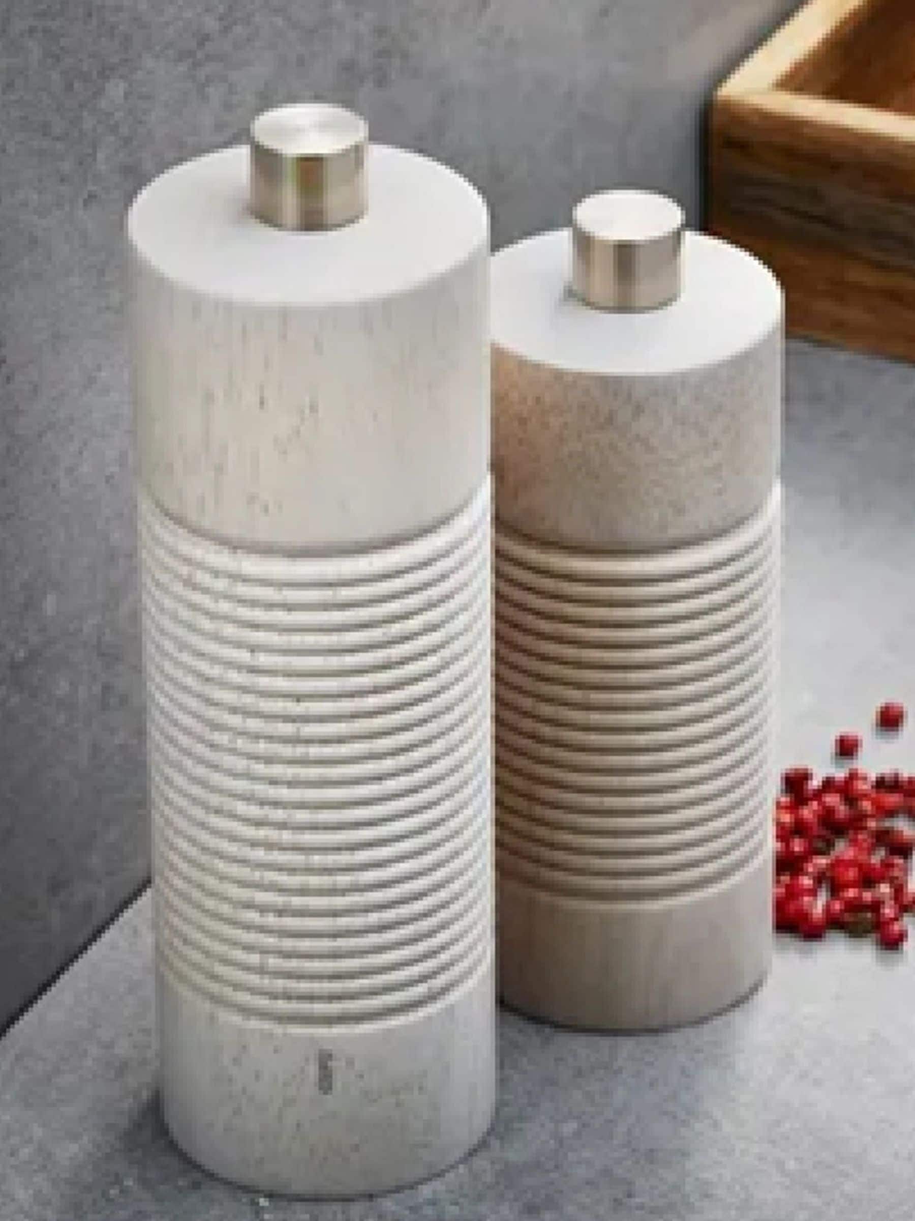 GEFU White Tedoro small salt and pepper mill, UK version