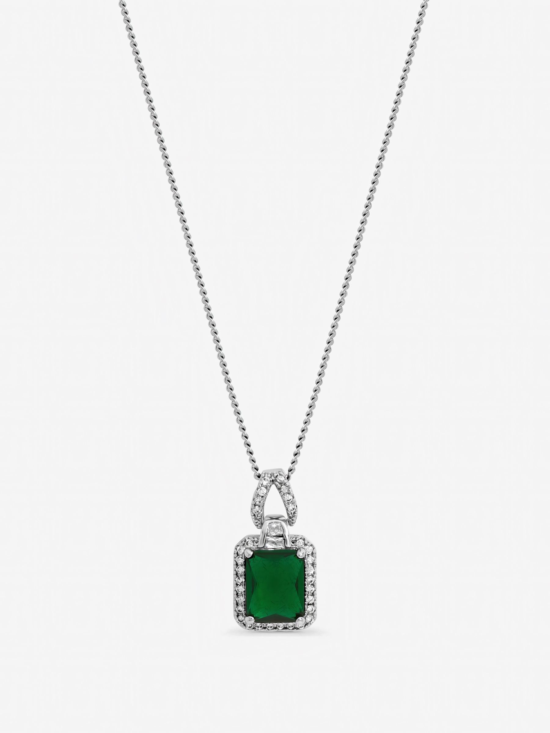 Jon Richard emerald cubic zirconia perfume bottle pendant 16 inch chain - British product