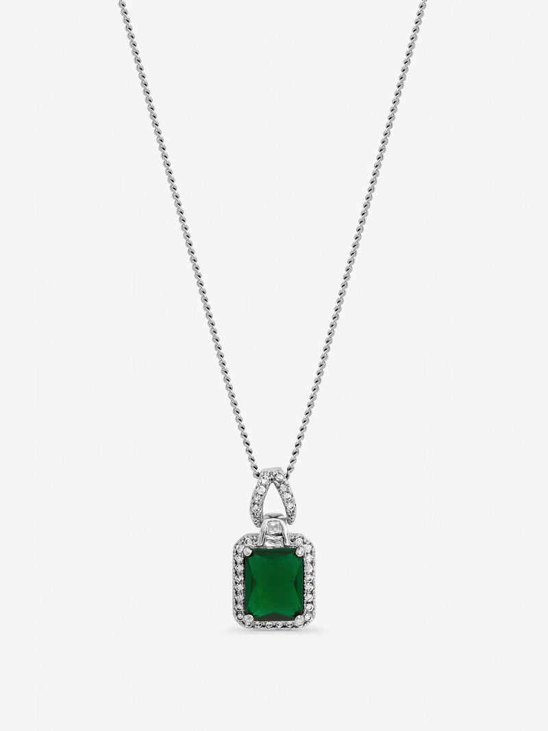 Jon Richard emerald cubic zirconia perfume bottle pendant 16 inch chain - British product